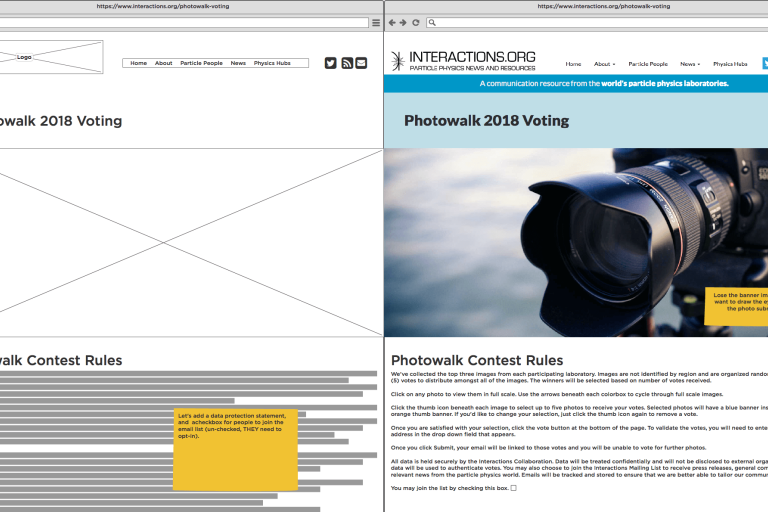 web design wireframe and web design mockup example